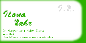 ilona mahr business card